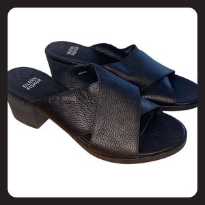 Eileen Fisher Crossover Leather Mules
